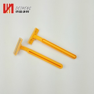 Personalized custom handle face shaving male twin blade plastic manual razors