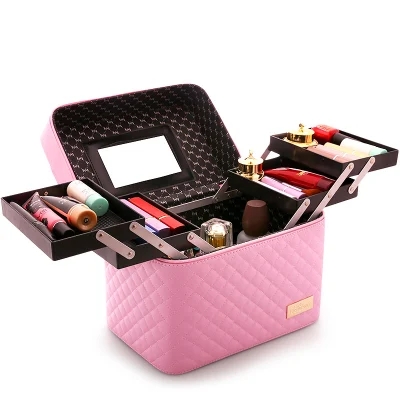 Portable Large-Capacity Travel Multi-Function Multi-Layer Desktop Cosmetics Storage Bag