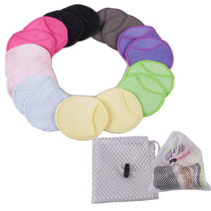 Reusable 12CM Bamboo Makeup Remover Pads With Mesh Laundry Bag Packed