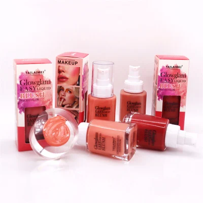 Tlm Cosmetics Private Label Make up Blusher Custom Logo Cream Blusher Mini Blusher Brush Body Liquid Makeup Face Blusher