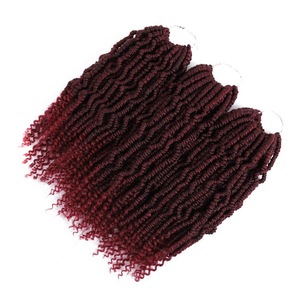 wholesale synthetic colored ombre braiding hair bomb/nubian/afro kinky/spring twist crochet braids hair extension