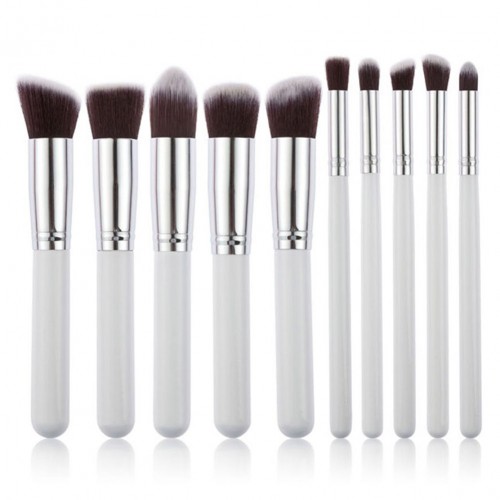 10pcs Makeup Brushes Set Tools Powder Foundation Eyeshadow Make Up Brushes Cosmetics Soft Synthetic Hair and Sponge