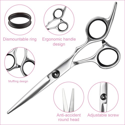 7 PCS Hair Cutting Scissors Thinning Shears Professional Barber Sharp Hair Scissors Hairdressing Shears Kit with Haircut