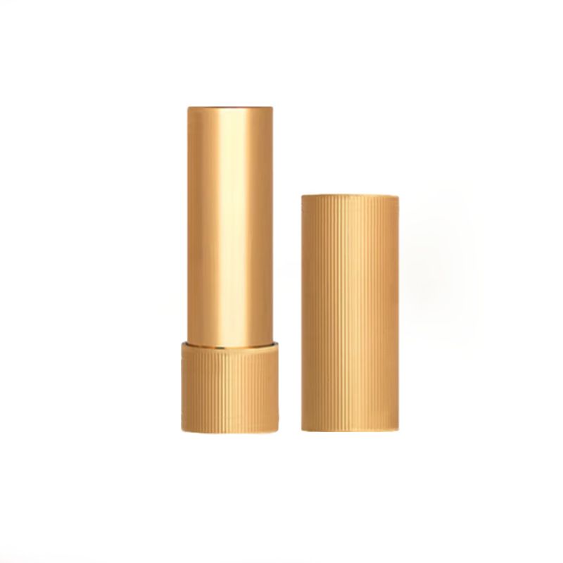 Custom Metal Gold Color Zinc Alloy High-end Round Bottom Shell Lipstick Empty Tube