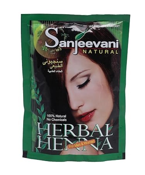 Sanjeevani Natural Herbal Henna Powder for Hair | 100% Pure, Chemical-Free Henna for Natural Hair Color, Conditioning & Shine | For Men & Women