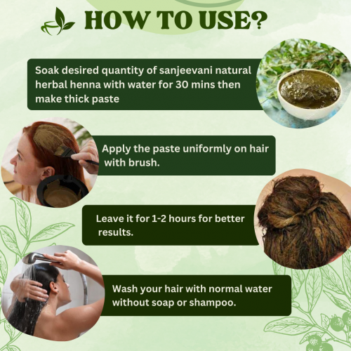Sanjeevani Natural Herbal Henna Powder for Hair | 100% Pure, Chemical-Free Henna for Natural Hair Color, Conditioning & Shine | For Men & Women