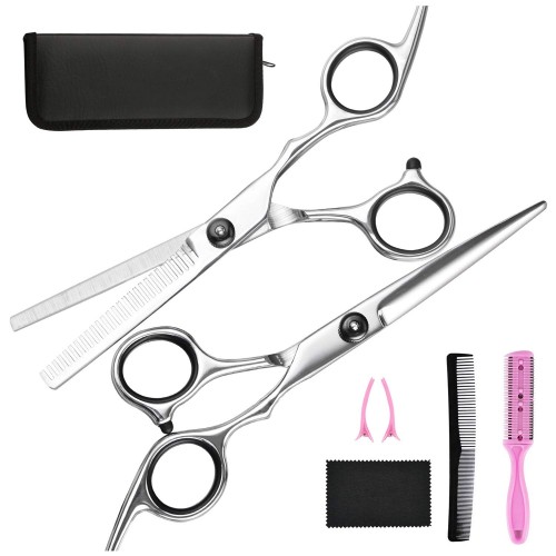 7 PCS Hair Cutting Scissors Thinning Shears Professional Barber Sharp Hair Scissors Hairdressing Shears Kit with Haircut