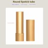 Custom Metal Gold Color Zinc Alloy High-end Round Bottom Shell Lipstick Empty Tube