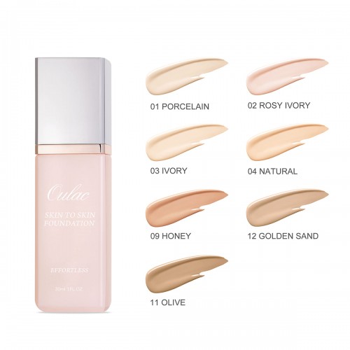 OULAC skin to skin foundation  hot selling cosmetic face makeup cruelty free flawless smooth and moisturizing high concealment