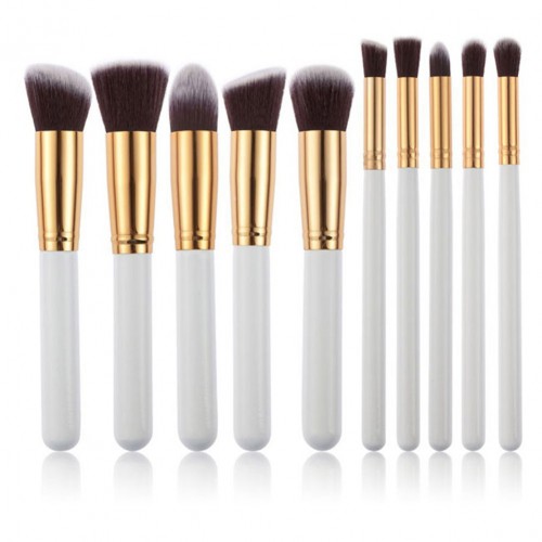 10pcs Makeup Brushes Set Tools Powder Foundation Eyeshadow Make Up Brushes Cosmetics Soft Synthetic Hair and Sponge