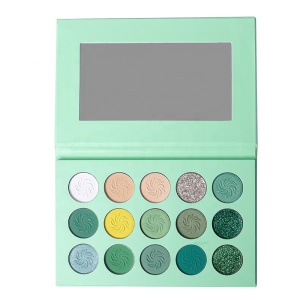 15 Colors Eyeshadow Summer China Green Palette Private Label Eyeshadow Palette