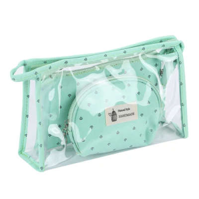 2022 PVC Korean Makeup Case Three-Piece Transparent Travel Cosmetic Bag