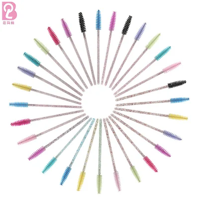 Beiqili Glitter Crystal Disposable Eyelash Brush Eyebrow Brush Mascara Wand Makeup Tools Cepillos PARA Pestaas Maquillaje