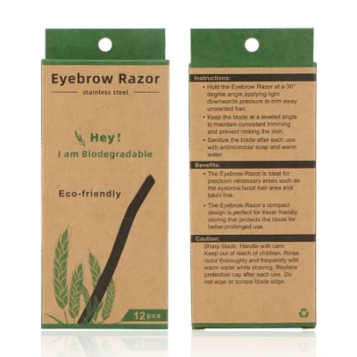 Biodegradable Eyebrow Razor for Women&prime;s Exfoliating/ Hair Removal/ Facial Trimmer