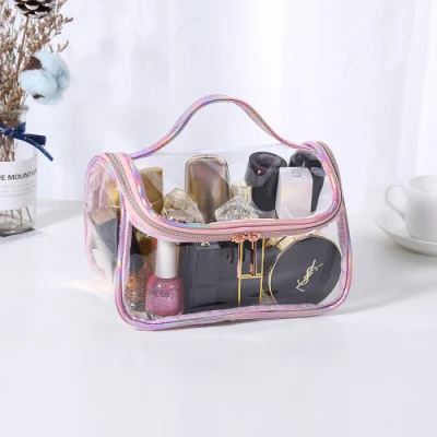 Custom Waterproof Clear PVC Cosmetic Makeup Bag with Zipper Closure