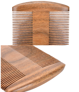 Customized Logo highest quality wood double sided sandalwood beard wooden comb