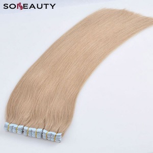 European Double Drawn Russian Human Hair Invisible Tape Hair Extension