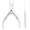 Hair extension two hole pliers with needle micro link ring bead