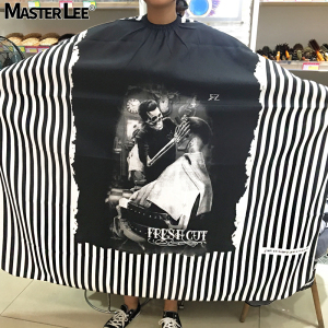 Masterlee  Barbershop Salon Hairdressing Stripe Hair Cutting Cape, Designer Quality Barber Cape