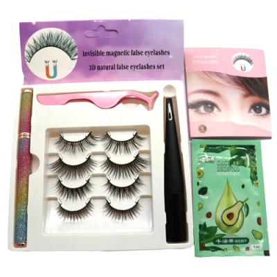 Newest Arrival Invisible Magnetic Faux Mink Eyelashes Set Magnetic Lashes