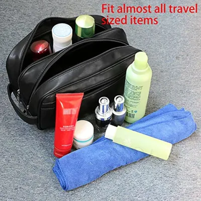 Promotional Mens PU Leather Travel Cosmetic Bag