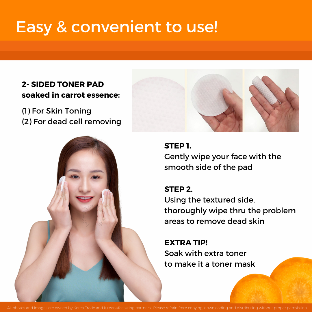 RARASKIN VITA CARROT TREATMENT TONER PAD AND TONER
