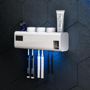 Wall Mounted UV Light Electric Toothbrush Holder Automatic Toothpaste Dispenser