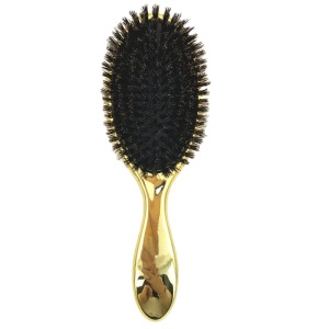 Wholesale Manufacturer Electroplating Gold Finish Boar Bristle Hair Brush Paddle Hair Brush Professional Hair Brush