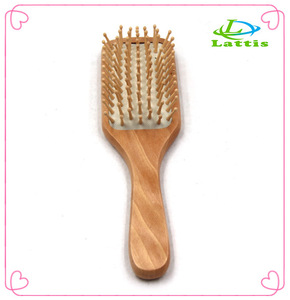 Wooden Handle bamboo needle Massage Hair Brush Comb