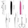 6 PCS Tweezers Kit for Eyelashes Extension Set Eyelash Lash Tweezers and Eyebrow Scissors Fake Extensions Tweezer Set Applicator