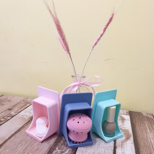 Stick-On Wall Mount Makeup Blender Display Rack Beauty Sponge Holder