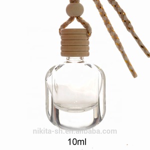 10ml Car Diffuser Bottle Car Perfume Bottle With Wood Cap Hanging Corded Rope for Empty Car Air Freshener  (CG20)