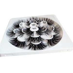 2019 New Products 25MM 27MM 30MM Big 7 Pair 3D Mink False Eyelashes Eyelashes With Flower Trays Packaging
