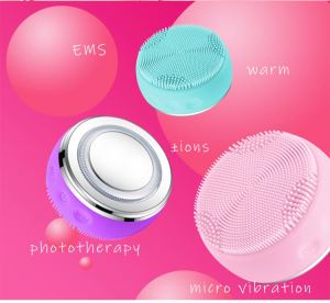 2021 skin care facial deep cleansing waterproof electric facial pore cleansing massage brush silicone facial cleaning brush