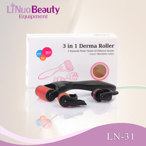 3 in 1 needle titanium derma roller/stainless steel microneedle roller/derma rolling system