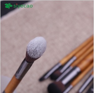 9pcs double-end wood color beautiful portable makeup brush set &Custom style cosmetics tool kit