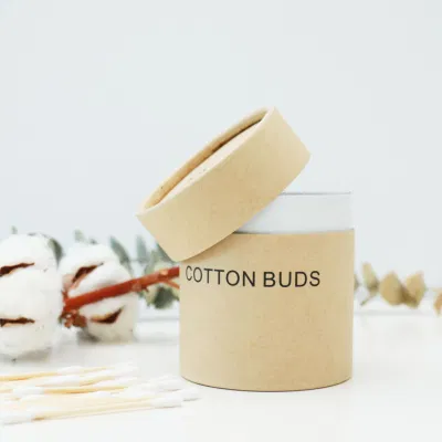 Bamboo Cotton Buds Round Carton Packing Cotton Swabs for Cleaning Ear