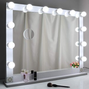 BEAUTME Large Led Lighted Dressing Table Makeup Vanity Hollywood Mirror With Light Bulbs