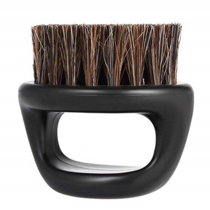 Fashion high quality cleaning black boar bristle wood shaving beard brush for men