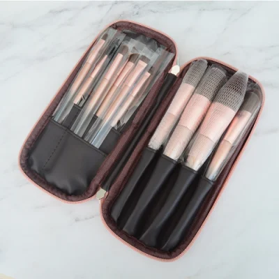 Gradient Color Handle Make up Cosmetic Brush Foundation Blending Blush Concealer Eye Shadow, Cruelty-Free Synthetic Fiber Bristles 12PCS in One Bag