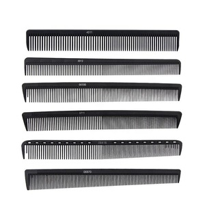 Hair salon black carbon fiber hair trim comb static free and heat resistant hairdressing pin tail comb