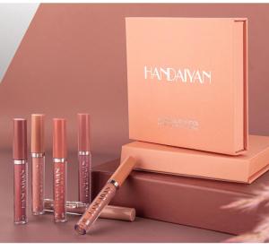 HANDAIYAN 6Colors/Sets Fashion Liquid Lipstick Lipgloss Sets Natural Moisturizer Waterproof Velvet Lip Glosses Gift Box