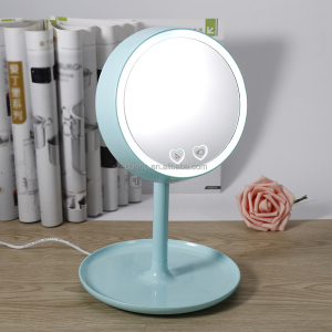 High Quality USB Charged 2 in 1 LED Light Makeup Mirror Table Lamp Vanity Mirror Intelligent Desk Stand Make up Mirror