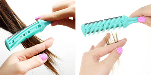 Hot Sale salon Safe and Convenient Hair Comb Stainless Steel Blade Double-side Plastic Fashion Hair Cutting Razor Comb