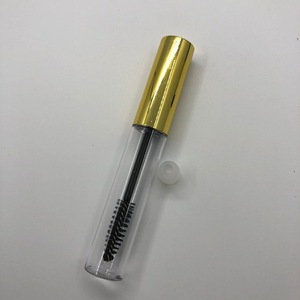 Hot selling empty clear 10ml mascara tube with gold white black cap