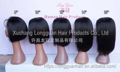 Hot Selling Raw Remy Hair Cheap Wholesale Human Hair 8-Inch Natural Straight Bob 13X4 Lace Front Wigs for Black Women