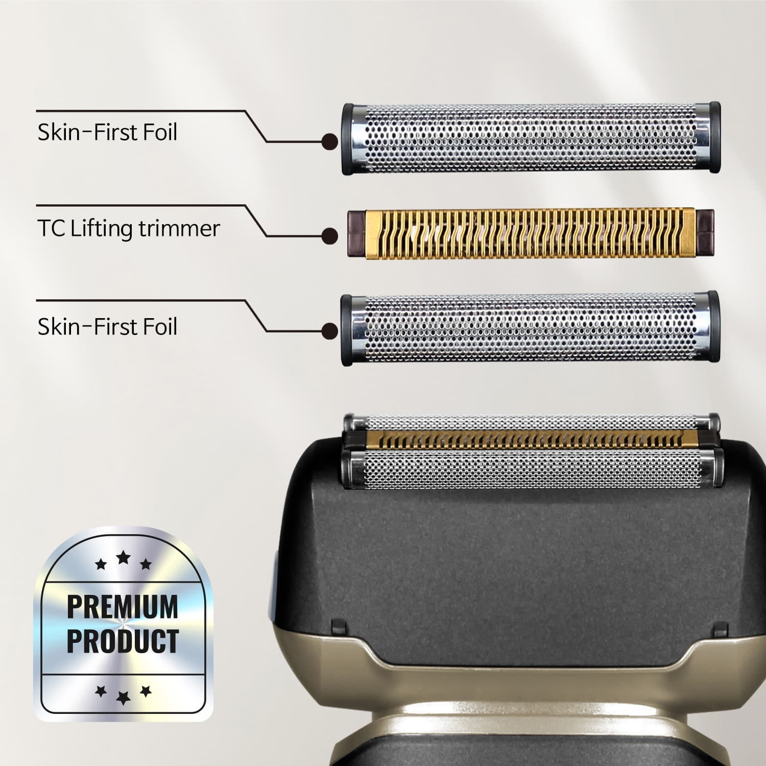 Joas Titanium-Coated Triple-Blade Electric Shaver JS-7100 3-Speed Adjustable Waterproof