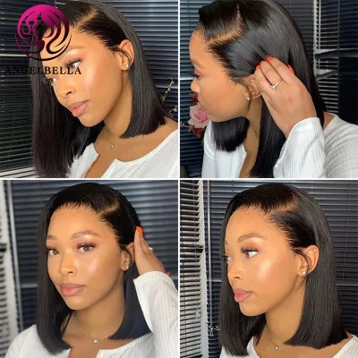 Lace Wig Lace Closure Frontal Bob Wigs Bone Straight Natural Short Lace Front Pre Plucked Cheap Brazilian Remy Human Hair