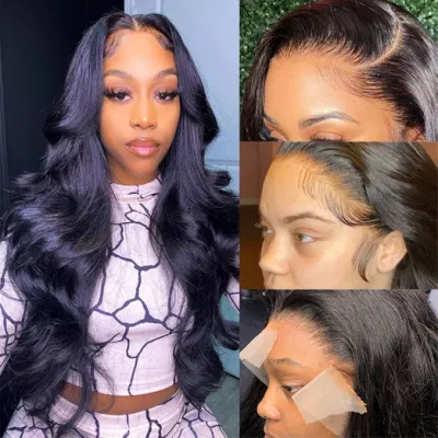 Luxury Transparent Closure Wigs Human Hair Brazilian Body Wave 4X4 13X4 HD Lace Frontal Pre Plucked with Baby Hair Wigs