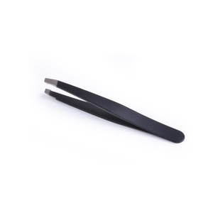 Meidao High Quality Yangjiang Stainless Steel Black Slanted Eyebrow Tweezers